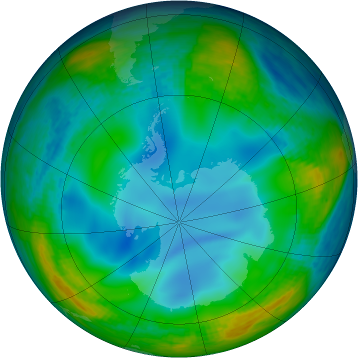 Antarctic ozone map for 28 June 1994